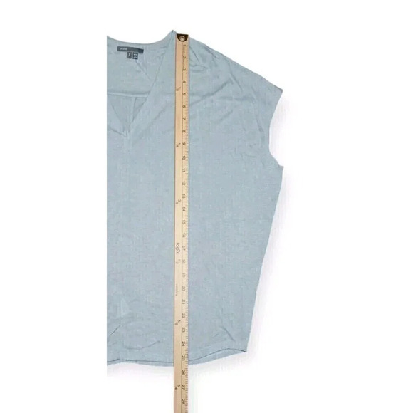 Vince Blue Boxy Notched Collar Blouse - Picture 5 of 7